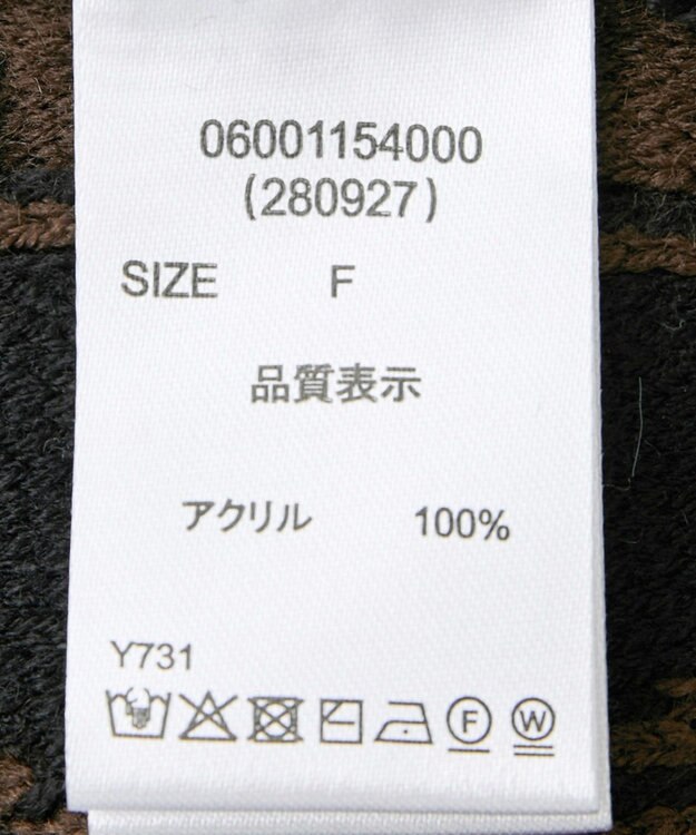 Green Parks ・ＥＬＥＮＣＡＲＥ　ＤＵＥ　フリンジジャカードニット Brown