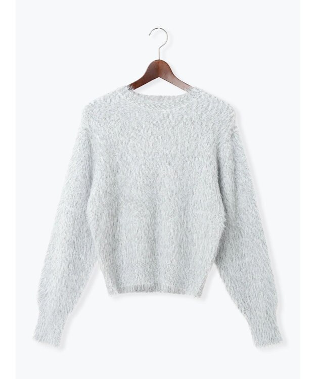 Te chichi シャギーヤーンロングスリーブニット グレー