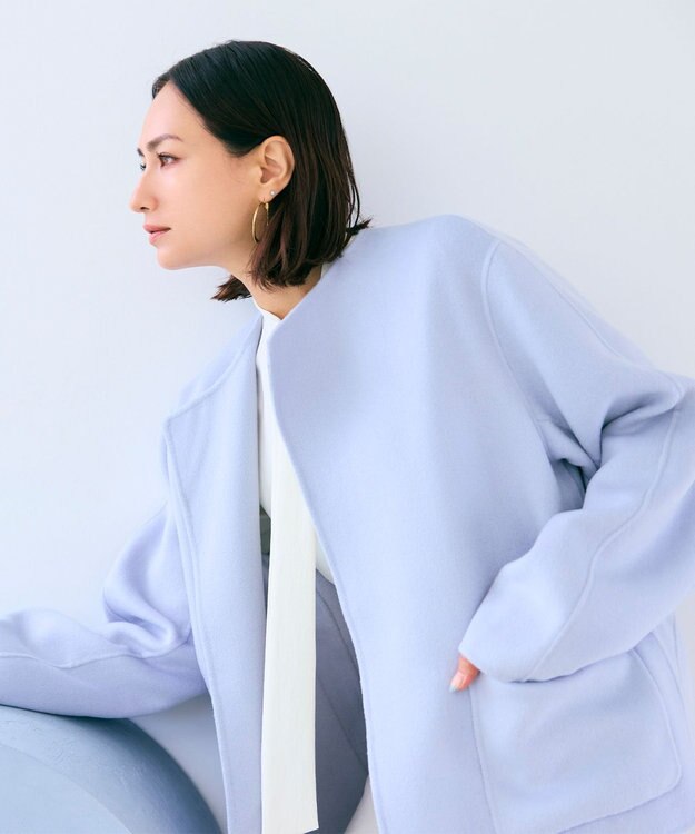 WEB限定】VERDUN / ウールリバーショートコート / BEIGE