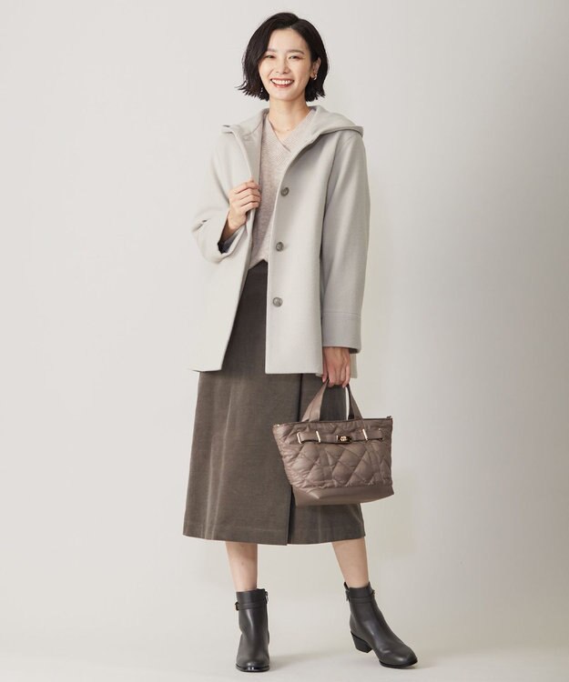 J.PRESS LADIES 【2way】ボンディングキルト バッグ ブラウン系