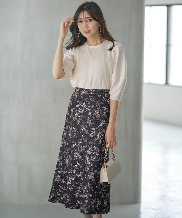 ANY SIS L 【洗える】カットジョーゼットチュール トップス アイボリー