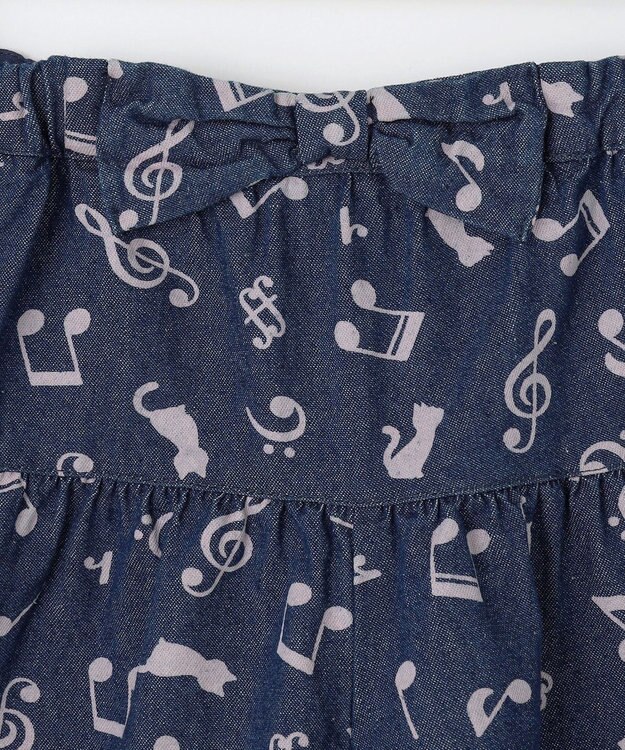 ANY KIDS 音符総柄キュロット デニム