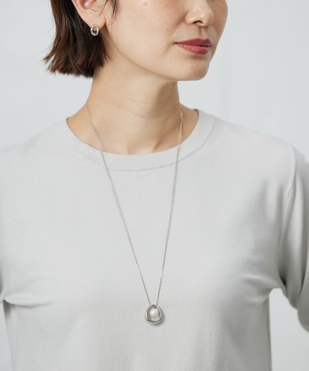 J.PRESS LADIES エッグパール ネックレス シルバー系