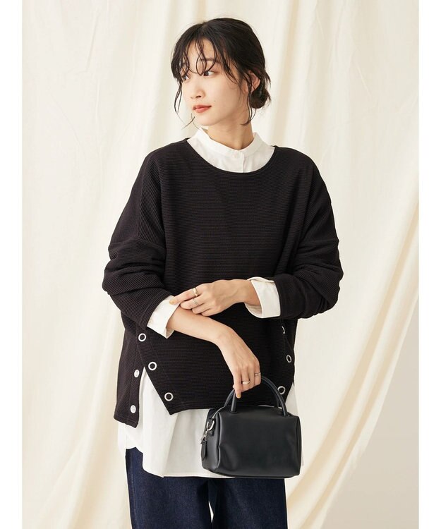 CRAFT STANDARD BOUTIQUE サイドリングボタンプルオーバー Black