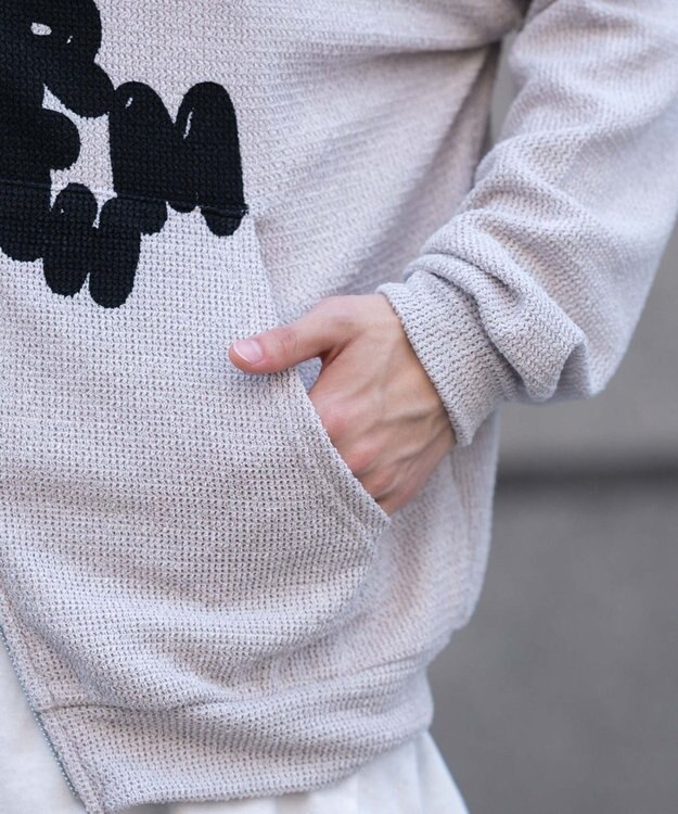 WEGO 【ユニセックス着用ITEM/MLサイズ展開】メッシュロゴジップパーカー グレー