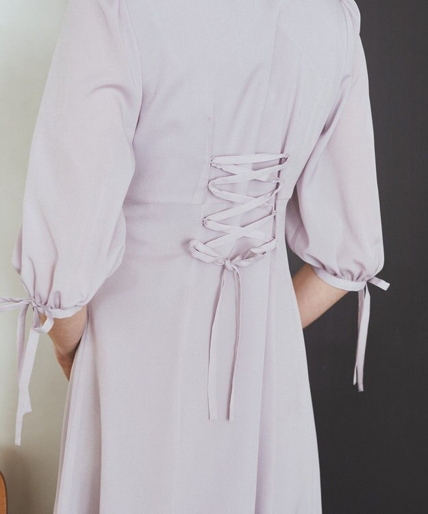 Maison de FLEUR はしごレースシャツワンピース Lavender