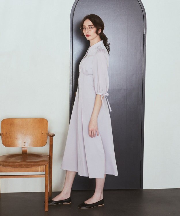 Maison de FLEUR はしごレースシャツワンピース Lavender