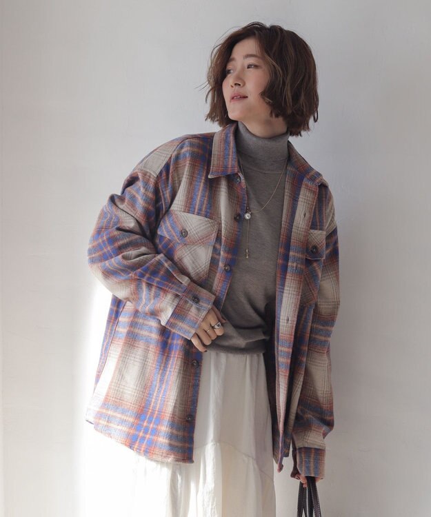 WEGO 【2025年秋冬新作/ユニセックス着用ITEM/SMLサイズ展開】ヘビーネルチェックシャツ（LS） 柄5