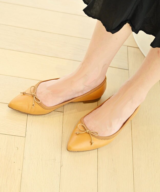 nouvelleRobe Oū 新色追加【本革・高反発】Pointed ポインテッドトゥ バレエシューズ キャメル