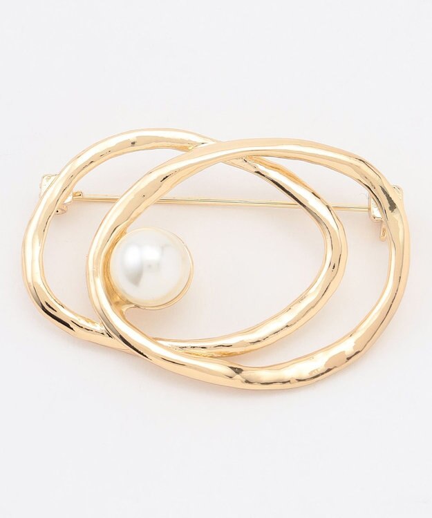 ANY ダブルサークルブローチ ゴールド