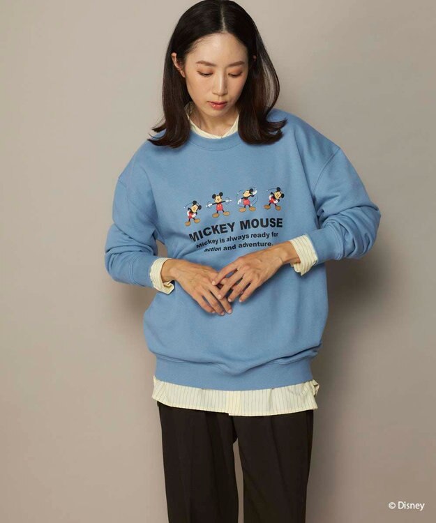 OP／FILA 【ocean pacific】ミッキー/裏毛クルースウェット【Disney/ディズニー】 ブルー