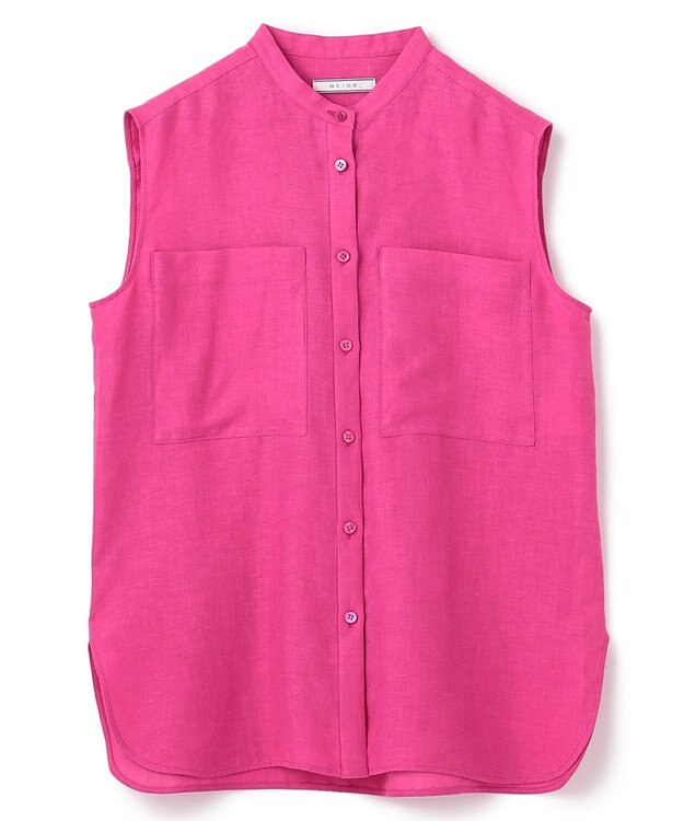 BEIGE， BASILE / バンドカラーシャツ Pink