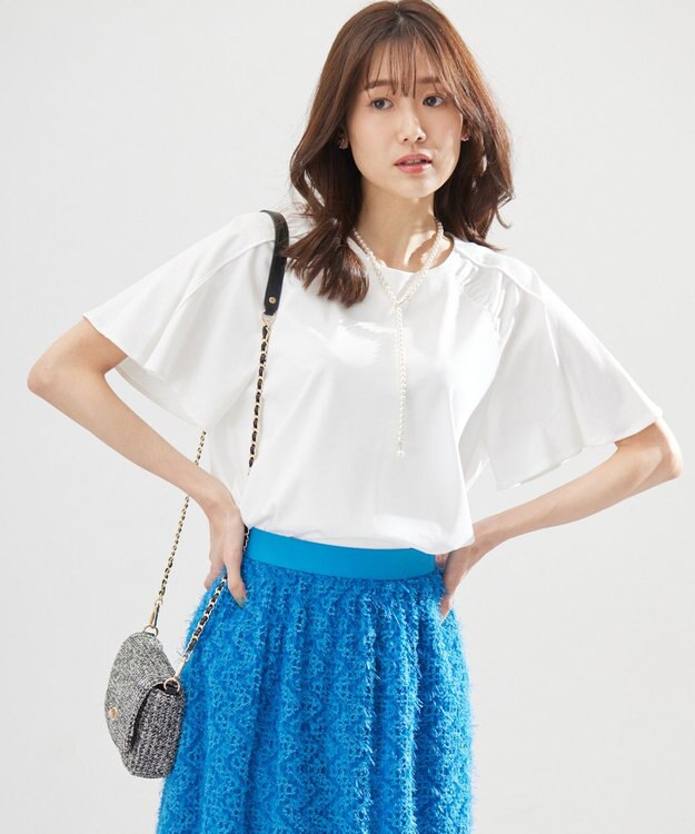 組曲 S 【WEB限定】スムースシルケット カットソー アイボリー系