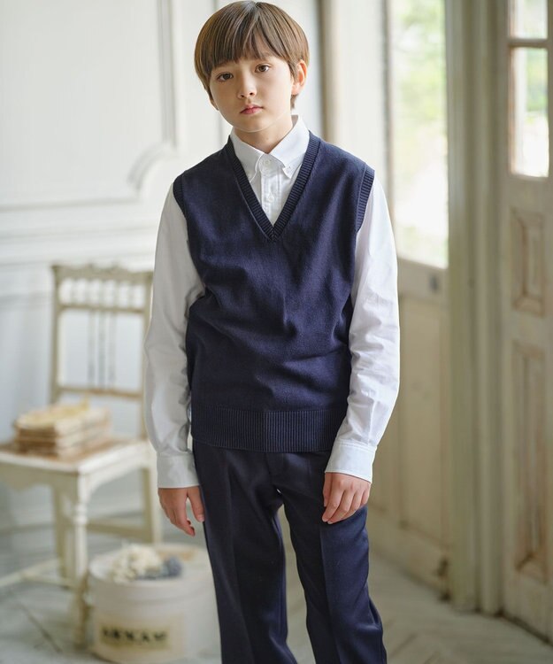 J.PRESS KIDS 【140-170cm】40/2鹿の子 長袖 ポロシャツ ホワイト系