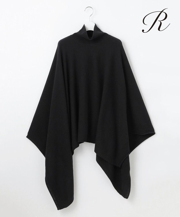 23区 【R(アール)】マイクロンメリノウール ニットケープ ブラック系