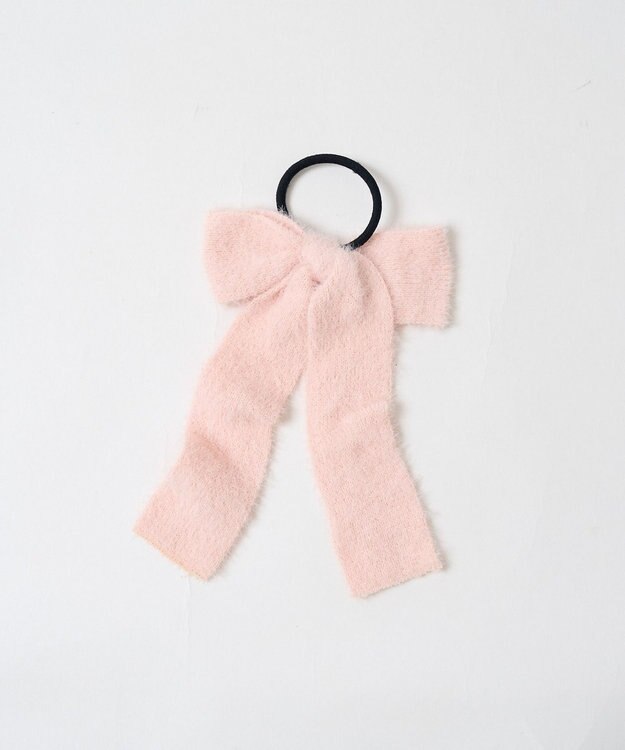 WEGO Lシャギーニットリボンゴム ライトピンク