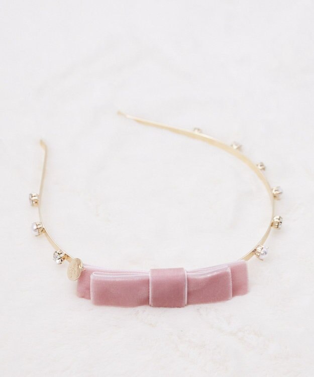 Maison de FLEUR ベロアビジューカチューシャ Pink