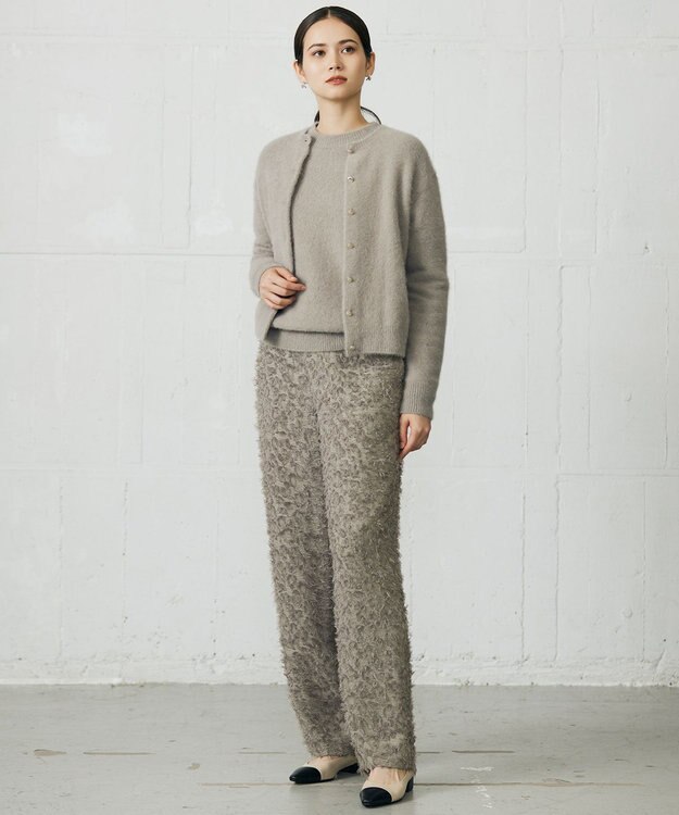 自由区 L 【SHIHOさん着用】ヘアリーフォックス カーディガン モカ