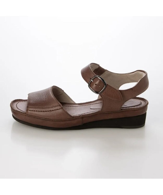 ing <ing>【WEB限定】【サスティナブル】ウエッジヒールレザーサンダル ダークブラウン