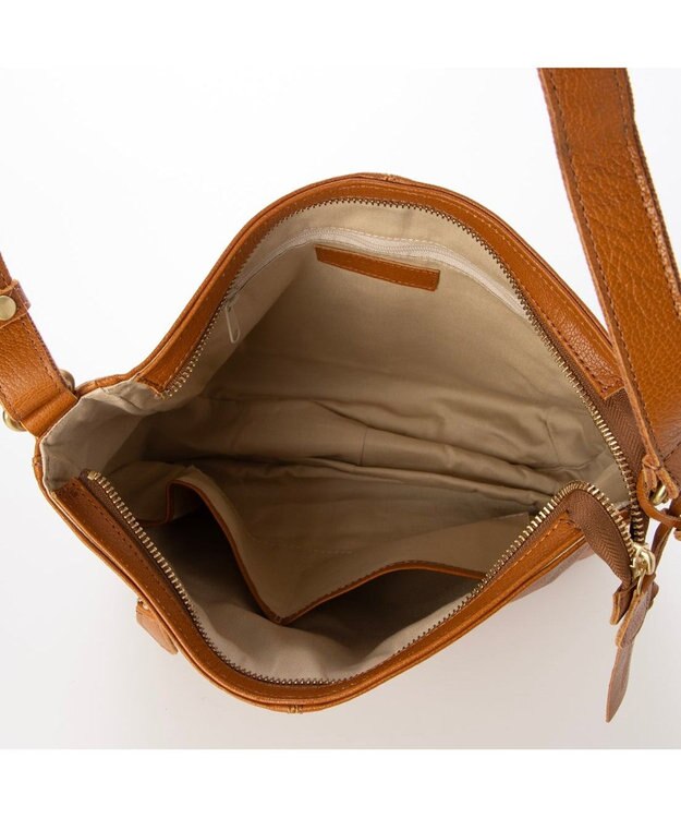 UNBILLION アトランタ ATLANTA / 牛革縦ファスナーショルダー キャメル