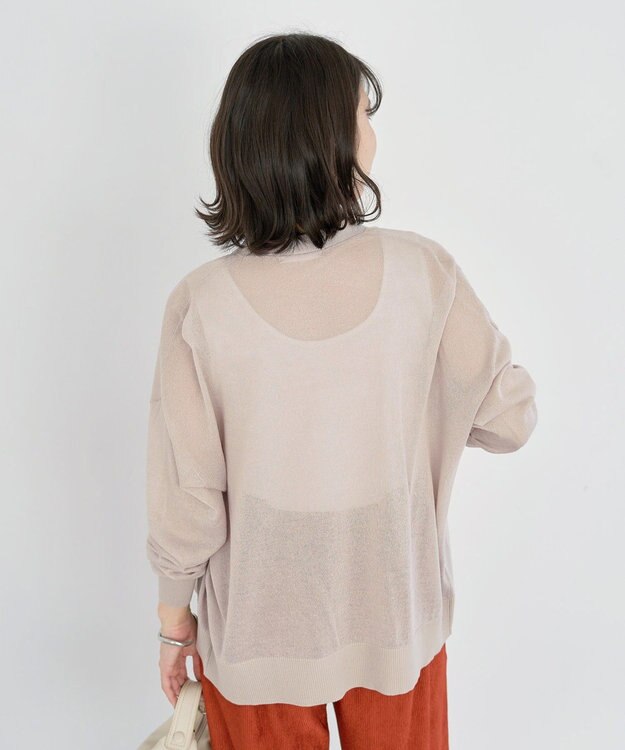 Green Parks 接触冷感ゆったりカーディガン Light Gray