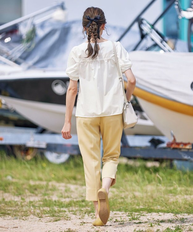 Tiaclasse 【洗える】リボン袖ブラウス オフホワイト