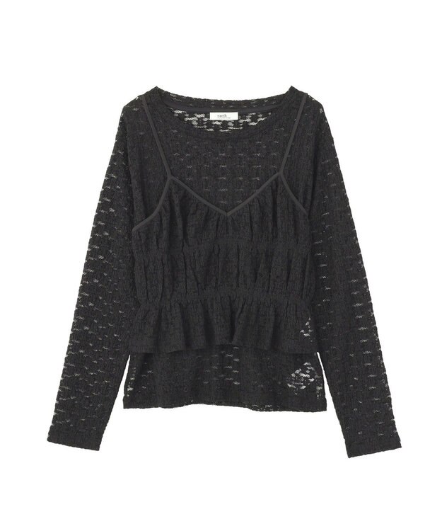 earth music&ecology SET2点カットレースプルオーバー＋ビスチェ Black