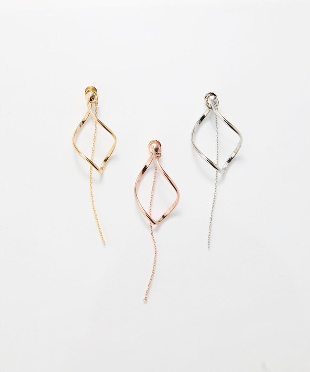 Phoebe 2wayグレースツイストラインイヤリング　シルバー シルバー