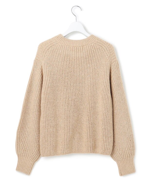 23区 L 【洗える】スパンコールバルキー クロップド ニット ベージュ系