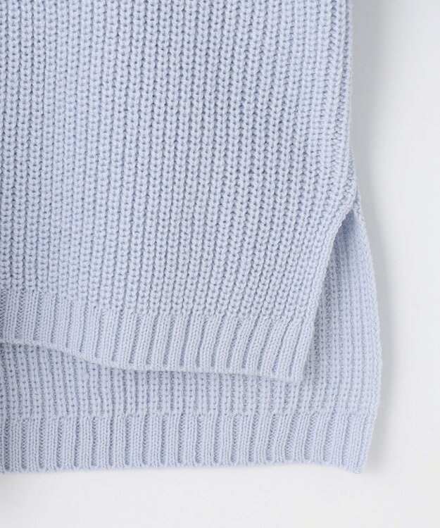 ANY SIS L 【洗える】スフレアランパターン ニット ミントブルー