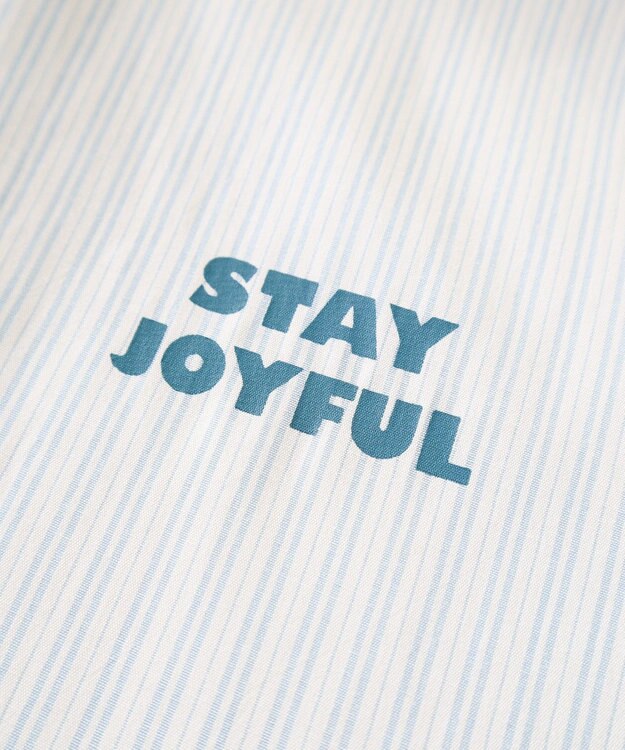 Green Parks ｍｉｆｆｙ／刺しゅうプリントストライプシャツ Sax