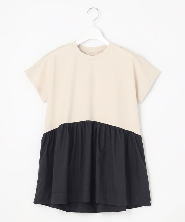 UNFILO 【GLOW 6月号掲載/接触冷感/ストレッチ】BEAUTY FORM タフタコンビTシャツ ベージュ