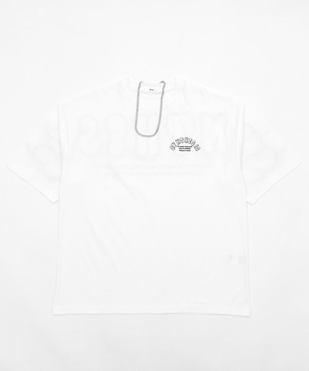 WEGO 【ユニセックス着用ITEM】アクセ付きストレートロゴT（SS） ホワイト