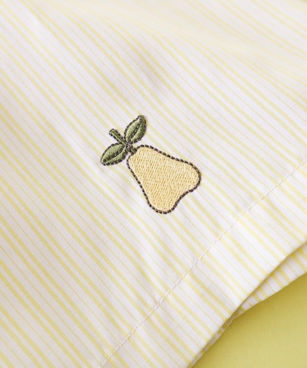 Green Parks ｍｉｆｆｙ／刺しゅうプリントストライプシャツ Yellow