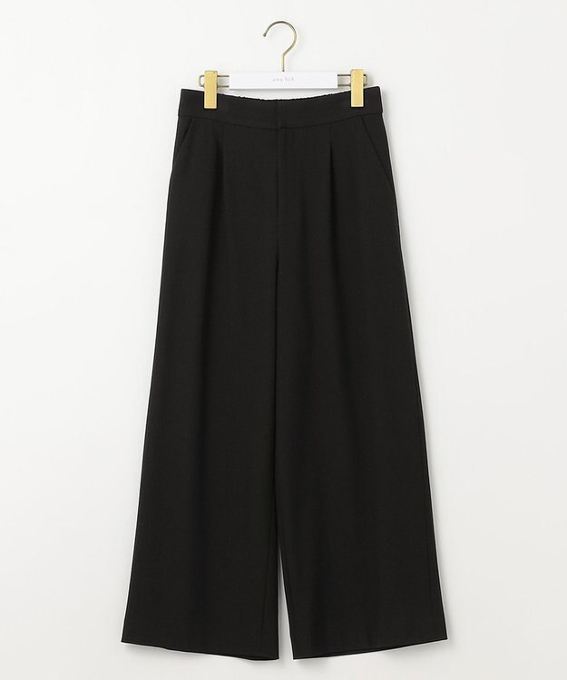 ANY SIS 【シリーズ累計7万本突破！】サーモ2WAYストレッチ ワンタック ワイドパンツ ブラック