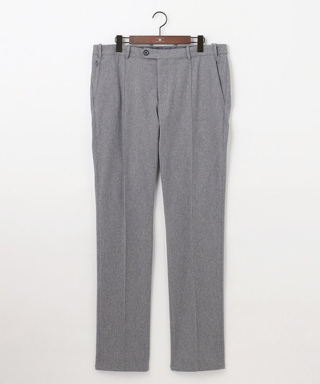 JOSEPH ABBOUD 【キングサイズ・ウエストも伸びる！/ハイパワーストレッチ/洗える】2WAYストレッチ メルトンジャージーパンツ ライトグレー系