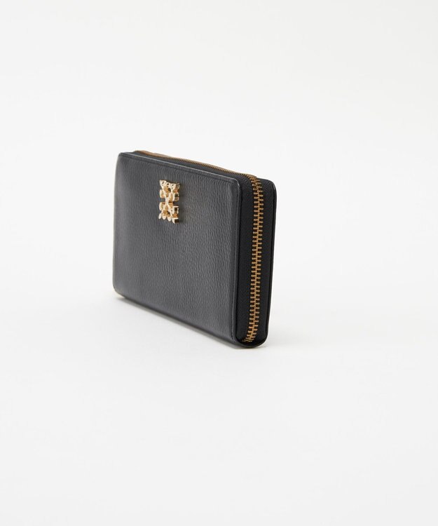russet モノグラムプレートラウンドジップウォレット(SO-372) Black/BE