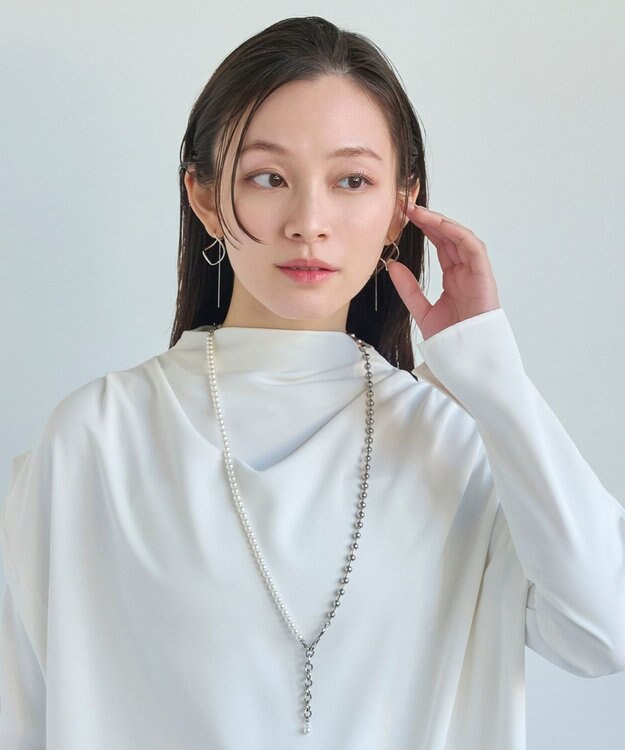 Phoebe 2wayグレースツイストラインイヤリング　シルバー シルバー