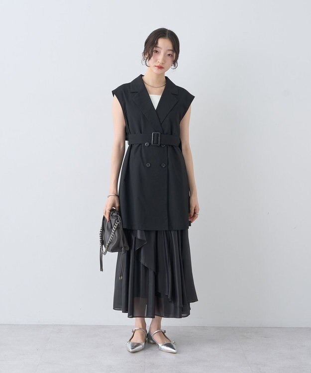 earth music&ecology ショートジレンチ Black