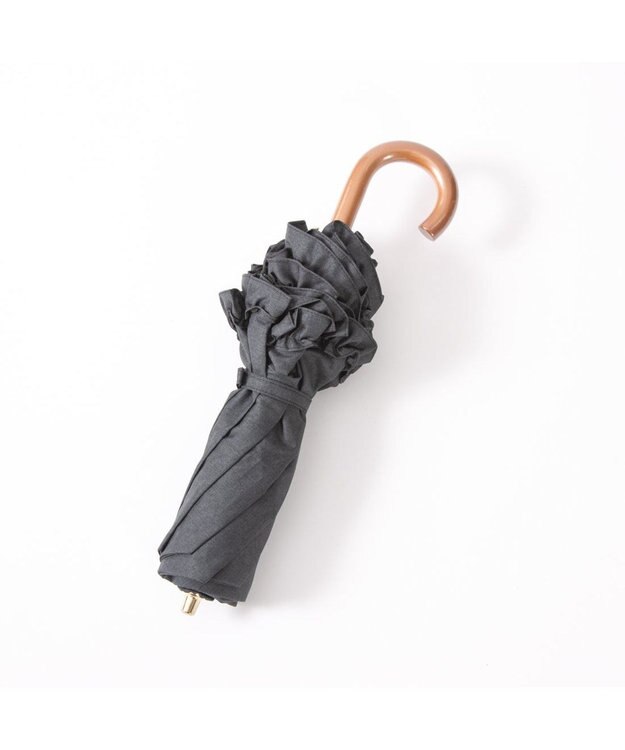 UNBILLION カシュネ cachenez / 【晴雨兼用】【日傘】 シャンプレーフリルトップレス折りたたみ傘 ブラック