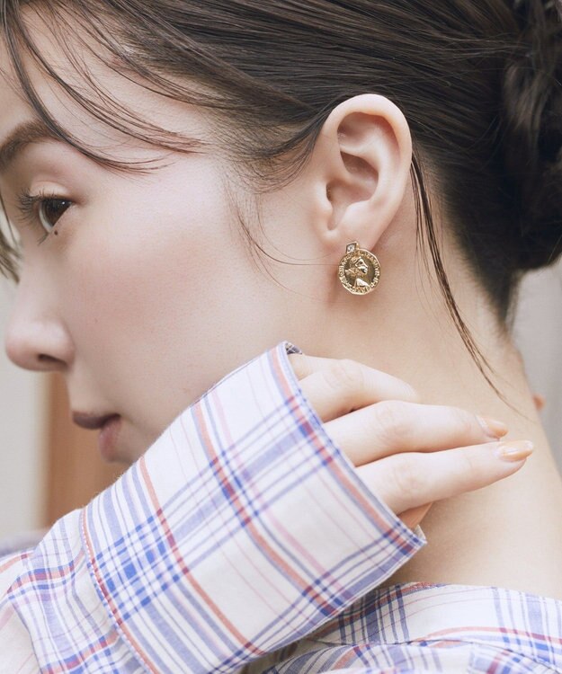 earth music&ecology ２WAYコインビジューピアス Gold