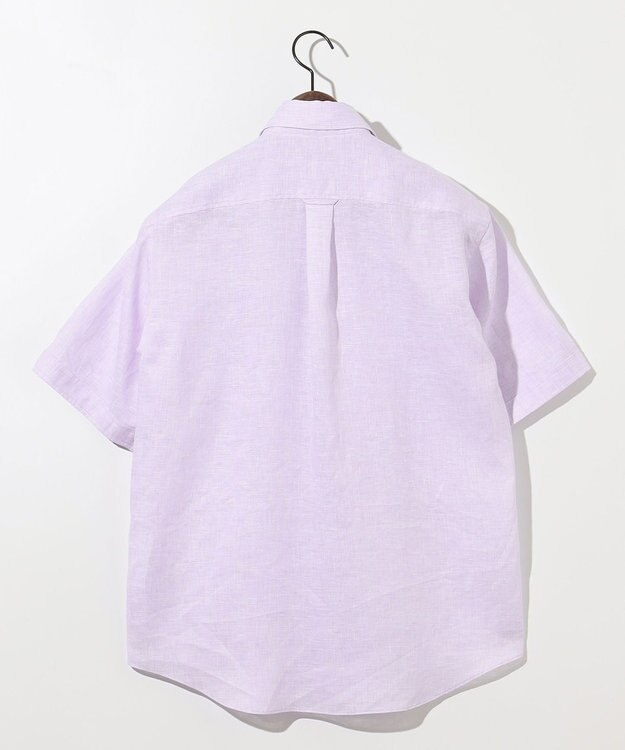 JOSEPH ABBOUD 【キングサイズ・麻100％・軽い・涼しい】 モイスチャーリネン半袖 シャツ ふじ色系