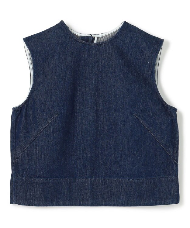 BEIGE， 【洗える・Oggi ８月号掲載】NAVIGLIO / ショート丈ノースリーブデニムブラウス Indigo