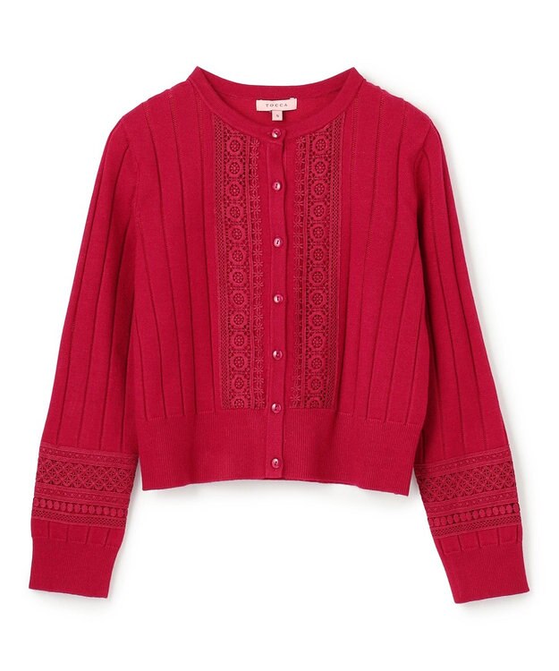 TOCCA LACE STREAM カーディガン ローズ系