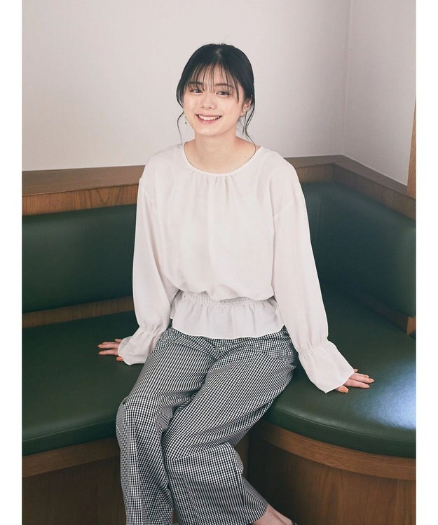 earth music&ecology シャーリングシアーブラウス Off White