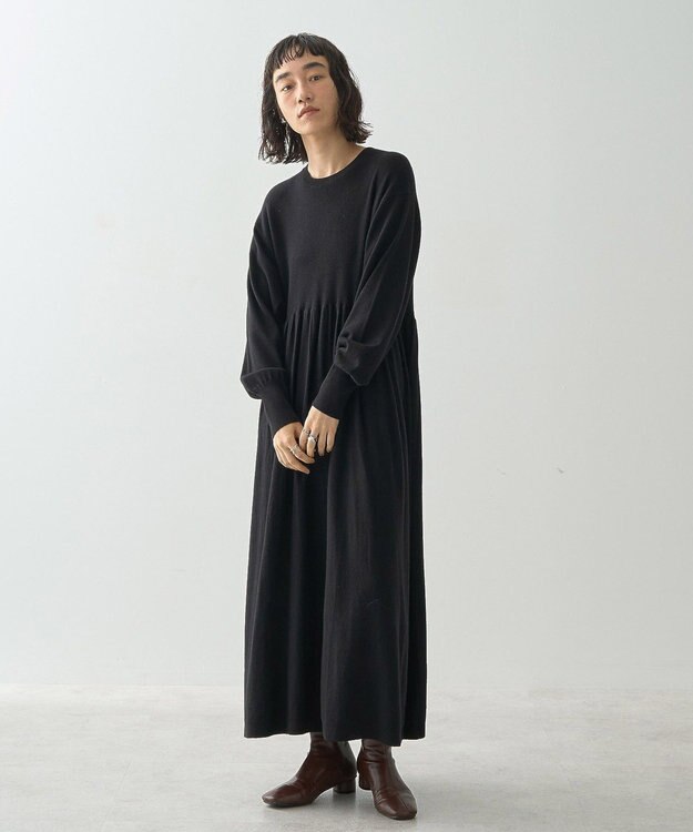 AMERICAN HOLIC 【WEB限定】バイパチティアードニットワンピース Black