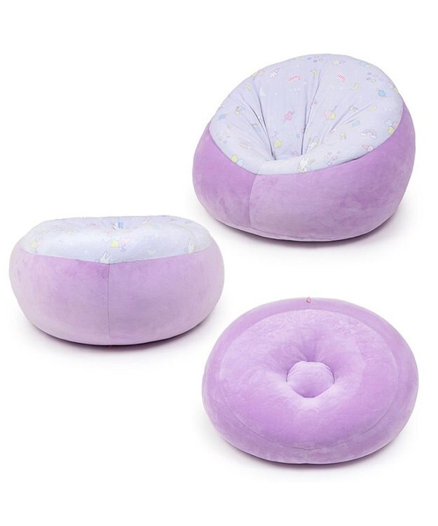 Mother garden マザーガーデン ユニコーン クッション 丸型 紫