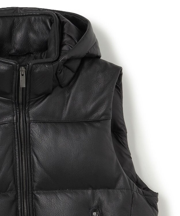 JOSEPH HOMME ライトゴートシュリンクレザー　ダウンベスト ブラック系