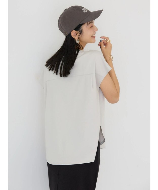 AMERICAN HOLIC 接触冷感フレンチスリーブタックポンチプルオーバー Light Gray