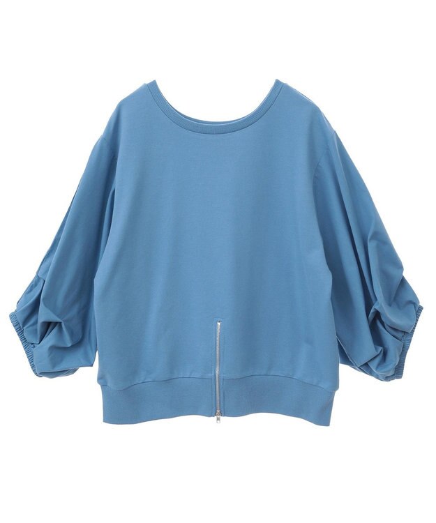 Green Parks ２ＷＡＹ７分袖タック裾ＺＩＰプルオーバー Blue